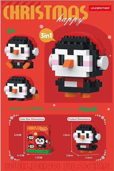 BTİCARET Bricks Yılbaşı Penguen Mini Yapı Blok Seti – Christmas Temalı Karakt...