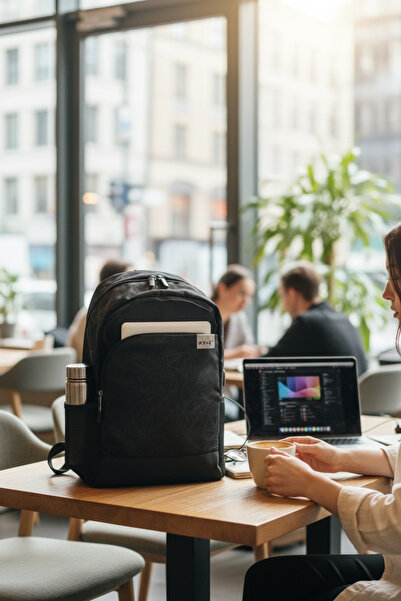 KAFFAA Unisex Laptop Backpack with USB Port - Waterproof