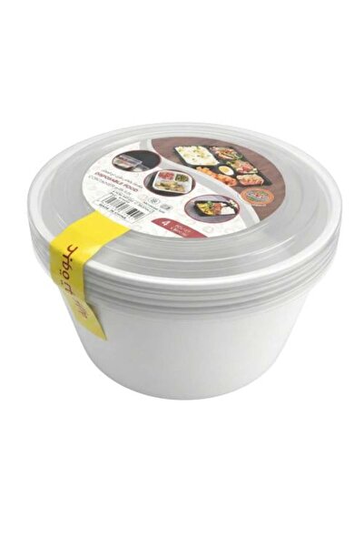 Generic Transparent Microwave Containers with Plastic Lid - 4 Pieces × 3600 ml