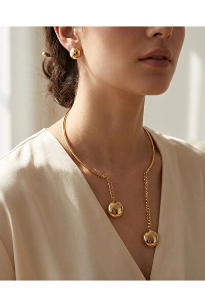 Dorvina 316L Steel Gold Color Chocker Vintage Design Women's Necklace Earring...