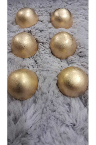 ILCARE Matte Gold Coated Metal Button 30 Size 18 mm 6 Pieces