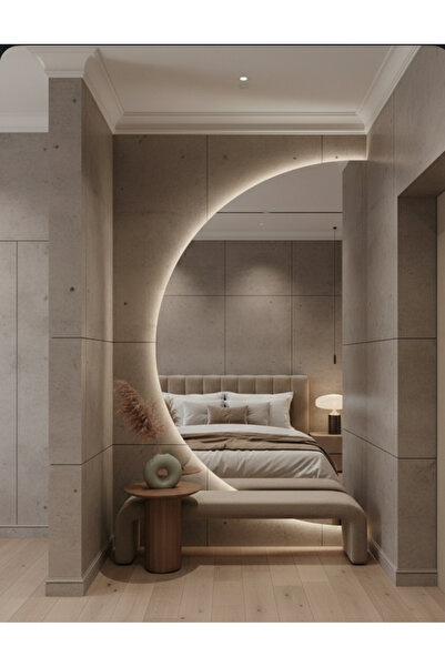 Rose Tasarım LED IŞIKLI YARIM DAİRE BANYO KONSOL AYNASI 160/60 CM / TRAFOLU E...