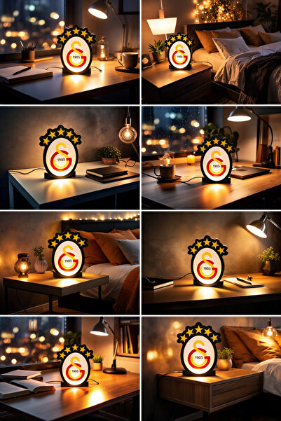 Exyrio Galatasaray 5 Yıldız 1905 LED Gece Lambası – 3D Baskı Masa Üstü Dekora...