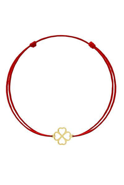 BIJUTERIA NEAGRA 14K Gold Clover Pendant Bracelet