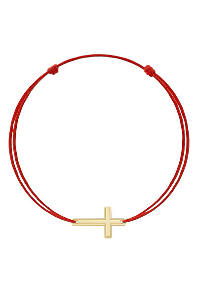 BIJUTERIA NEAGRA 14K Gold Cross Pendant Bracelet