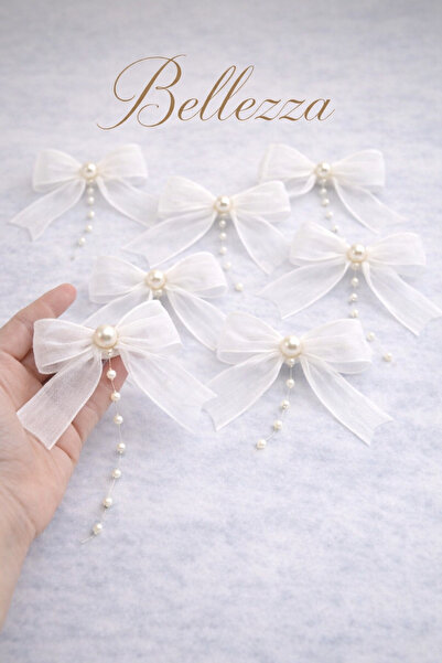 Bellezza Concept Pearl Detailed Linen Bow – Elegant and Natural Design-25