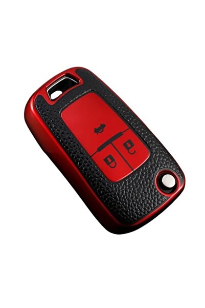 Aftermarket Red Leather Insert Key Case for Opel Astra Corsa Meriva Zafira An...
