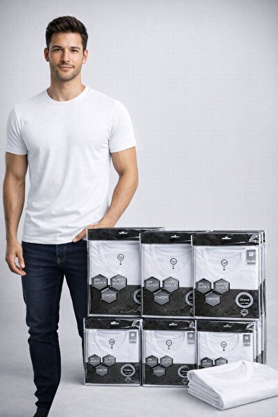 Orenz Men's crew neck undershirt, 100% Cotton , 6 pieces