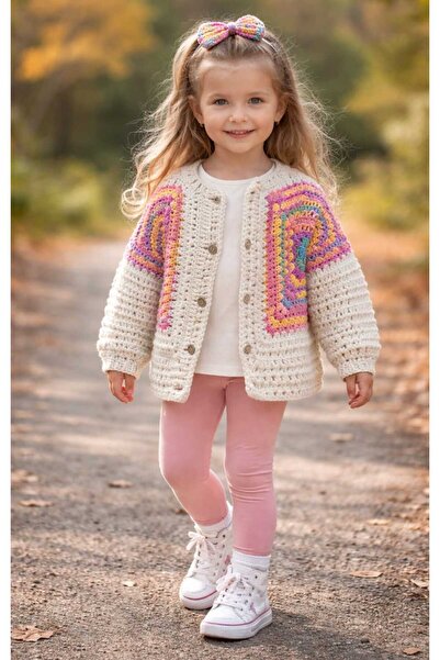Momsada Children's Knitted Jacket Rainbow Model