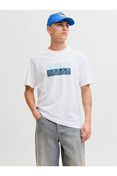 Jack & Jones Jcofusıon Dots Prınt Tee Ss Crew Sn Beyaz Erkek T-Shirt 12289863