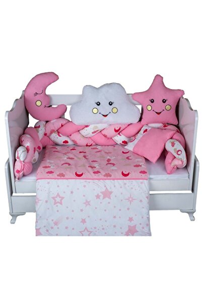 RYZE ÇOCUK Moon Cloud Figured Crib Set Pink