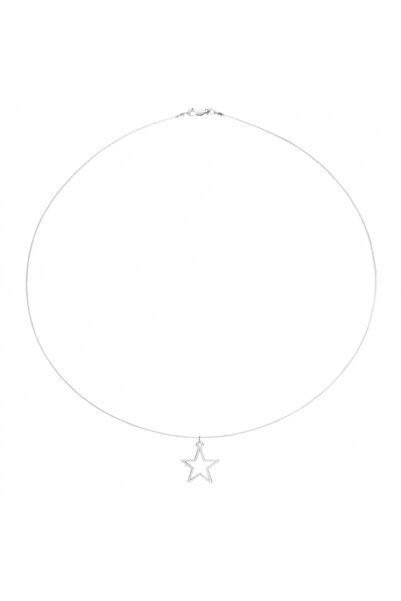 BIJUTERIA NEAGRA Colier din sârmă transparentă cu pandantiv stea din argint 925