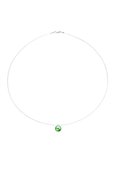 BIJUTERIA NEAGRA Colier din sârmă transparentă cu cristale Swarovski verzi în...