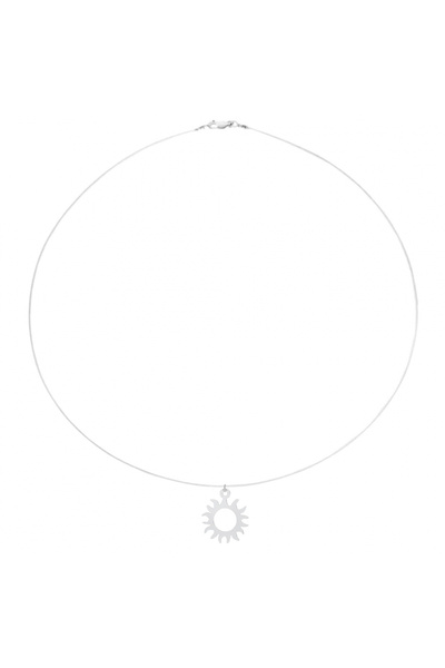 BIJUTERIA NEAGRA Colier din sârmă transparentă cu pandantiv Soare din argint 925