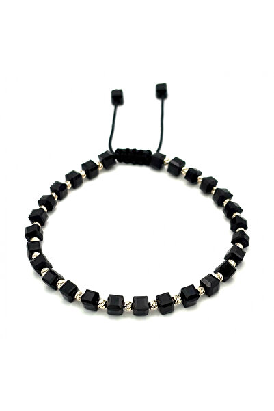 BIJUTERIA NEAGRA Brățară cu 26 de bile din aur de 14K și cristale cubice negre