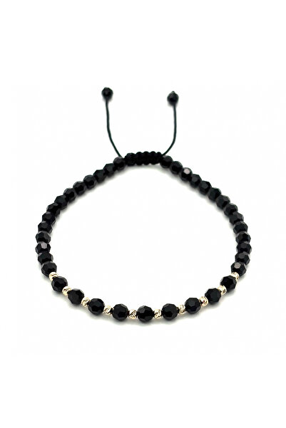 BIJUTERIA NEAGRA Brățară cu 10 bile din aur de 14K și cristale Preciosa