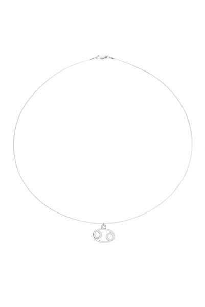 BIJUTERIA NEAGRA Colier din fir transparent cu pandantiv zodiacal din argint 925