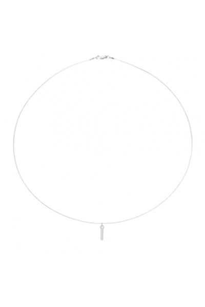 BIJUTERIA NEAGRA Colier din sârmă transparentă cu inițiala I, realizat din ar...