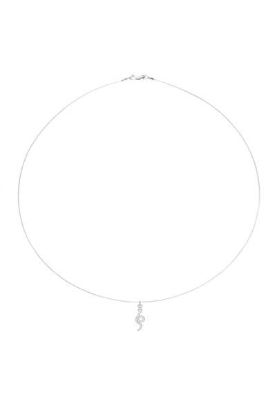 BIJUTERIA NEAGRA Transparent wire necklace with 925 Silver Snake pendant