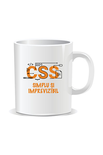 Mug Mania Personalized mug with messages for programmers, CSS: Simple and unp...