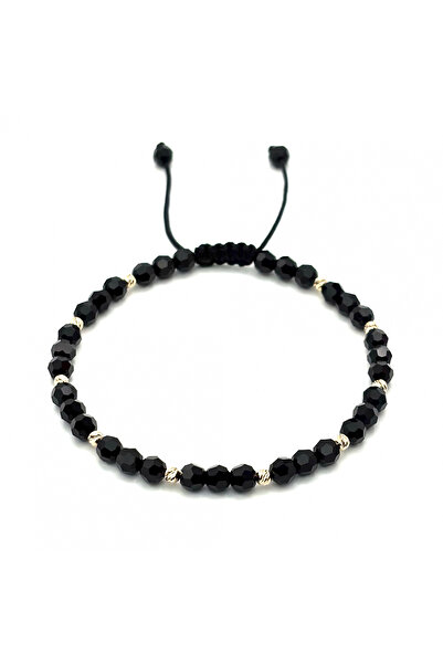BIJUTERIA NEAGRA Brățară cu 10 bile din aur de 14K și cristale Preciosa