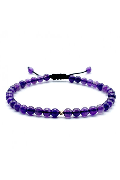 BIJUTERIA NEAGRA Brățară din aur de 14K și ametist cu bile