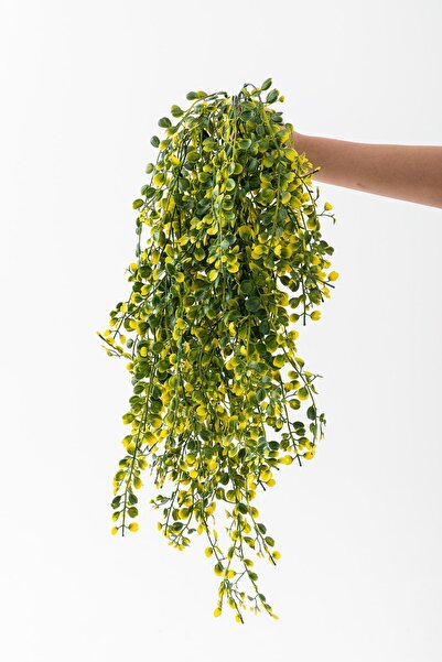 Güleç Yapay Çiçek Yapay Japon Şimşir Sarkan 80 Cm 5 Dal Yeşil Sarı