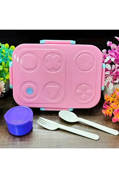 bentopia Beslenme Kutusu Paslanmaz Çelik - 830 ml 3 Bölmeli Renkli Desenli Ço...