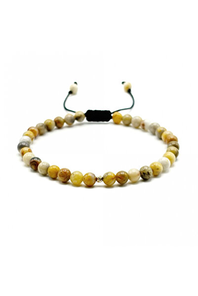BIJUTERIA NEAGRA Brățară cu aur de 14K și agat cu bile