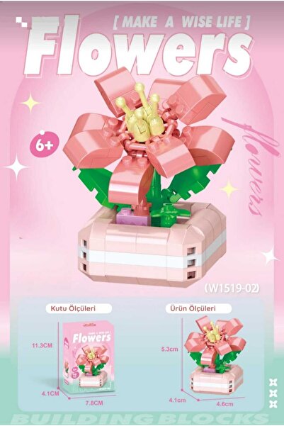 BTİCARET Bricks Saksılı Kamelya Çiçeği Mini Yapı Blok Seti – Dekoratif Lego U...