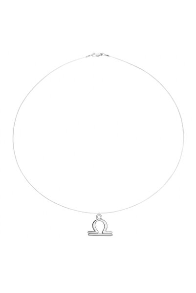 BIJUTERIA NEAGRA Colier transparent din sârmă cu pandantiv din zodia Balanță,...