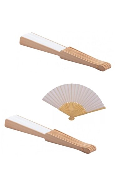 OEM Σετ 3 ανεμιστήρων 19 cm, ανοιχτοί 35 cm, Μπαμπού - Πολυεστέρας, λευκό