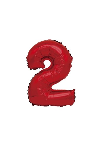 SDX Market Μεταλλικό Μπαλόνι Foil, Αριθμός 2, 100 εκ., Κόκκινο