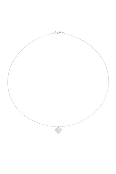 BIJUTERIA NEAGRA Colier din sârmă transparentă cu pandantiv inimă din argint 92