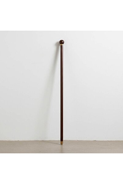 unbranded Zan Wood Walking Stick 88cm – Solid Natural Wood Cane with Brass Co...