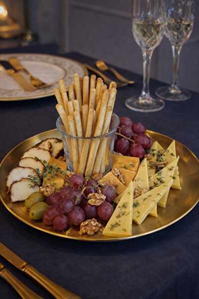 cicizuccaciye 26 Cm Gold Servis Tabağı