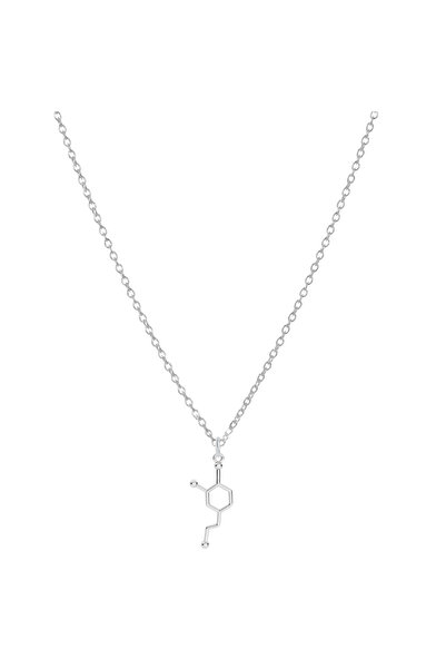 BIJUTERIA NEAGRA Necklace with Dopamine chemical formula pendant made of 925 ...