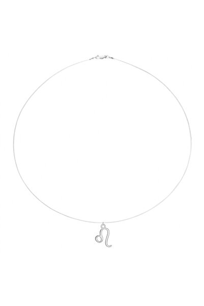 BIJUTERIA NEAGRA Colier din sârmă transparentă cu pandantiv zodiacal Leu, rea...