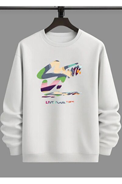 ELAN WEAR Unisex Printed Sweatshirt, 2-Thread Quality Fabric, Oversized Cut.