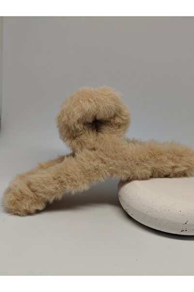 Tuel Plush Hair Clip Large Size – Soft Furry Winter Women's Hair Clip