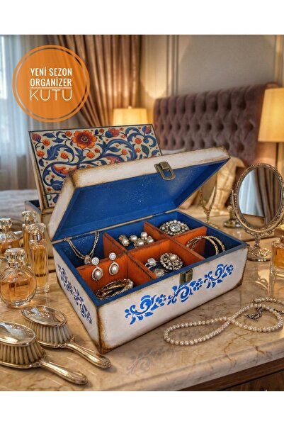 buraxe İçi bölmeli ahşap organizer kutu,saat kutusu,taķı kutusu,özel günler i...