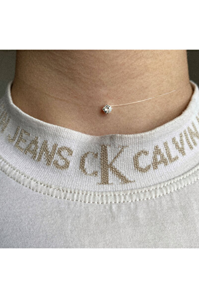 BIJUTERIA NEAGRA Colier din sârmă transparentă cu cristale Swarovski