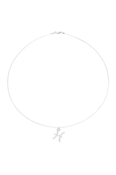 BIJUTERIA NEAGRA Colier din sârmă transparentă cu pandantiv zodiacal Pești, r...