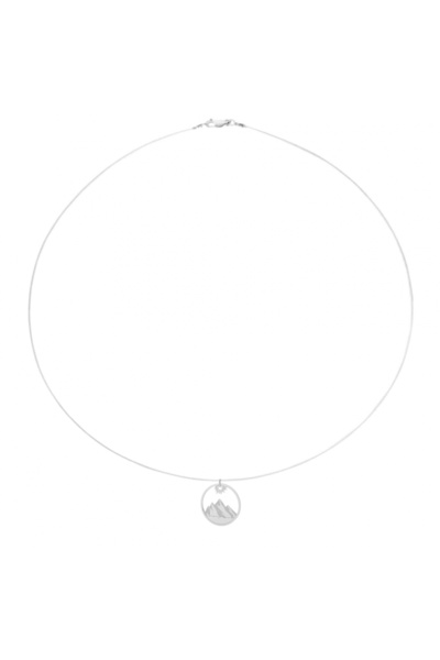 BIJUTERIA NEAGRA Colier din sârmă transparentă cu pandantiv Mountain din argi...