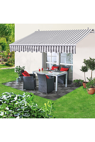 stratecht Balkon Teras Tente Teleskopik Açılır Kapanır Bahçe Kafe Polyester T...