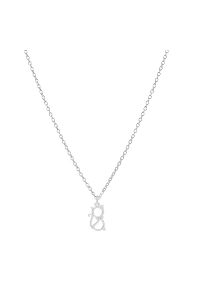 BIJUTERIA NEAGRA Colier cu pandantiv pisică din argint 925