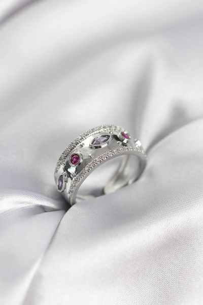 shopwave Silver Color Zircon Stone Vintage Women's Ring