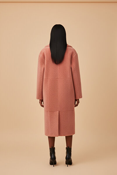 PAOLO FRAMINCO PF-109 KUZU DERİSİ PİNKBERRY UZUN KÜRK DERİ PALTO