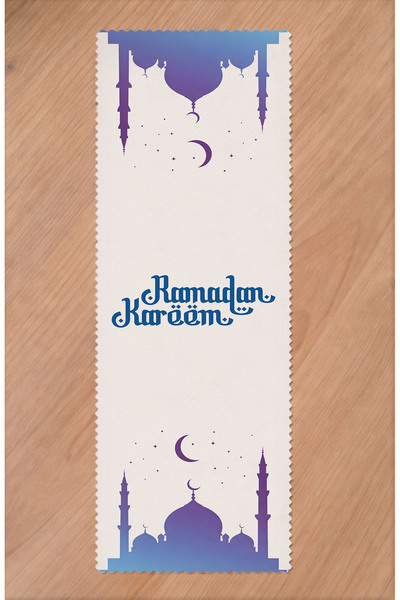 GREENDECOR Ramadan Eid Mubarak Crescent Mosque Floral Pattern Printed Table R...