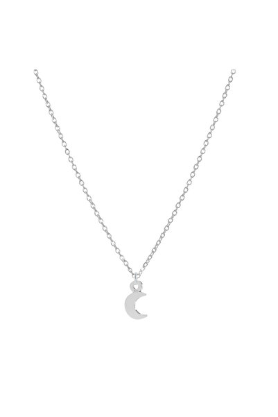 BIJUTERIA NEAGRA 925 Sterling Silver Mini Crescent Pendant Necklace